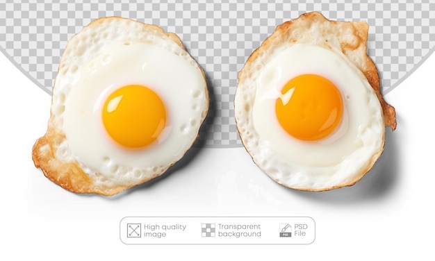 PSD breakfast fried eggs isolated on a transparent background png