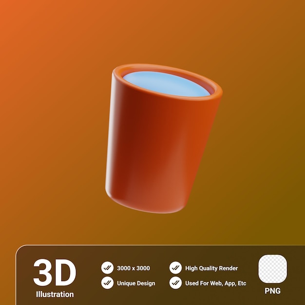 PSD 水の 3 d イラストレーションの朝食ガラス