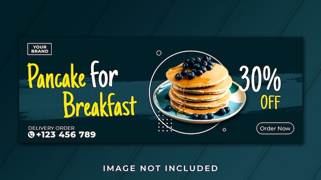 Modello di copertina facebook menu colazione