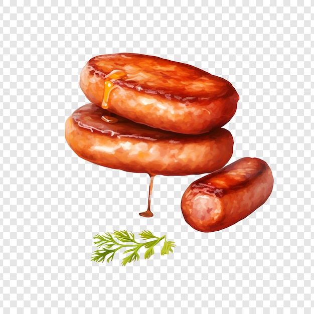 PSD breakfast sausage isolated on transparent background