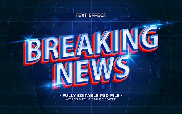 PSD breaking news tekst-effect