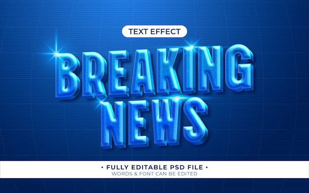 PSD breaking news tekst-effect