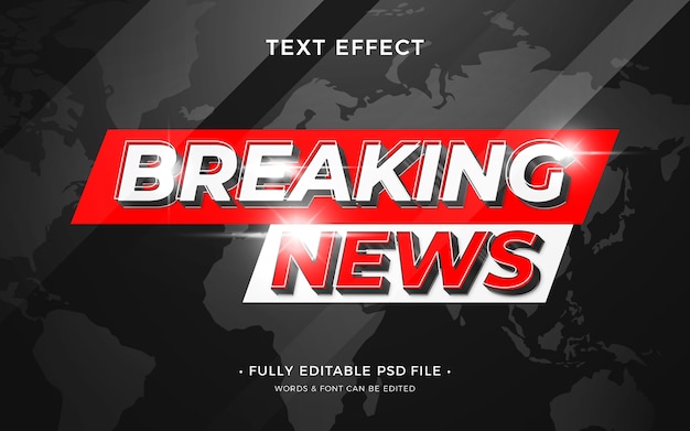 PSD breaking news tekst-effect