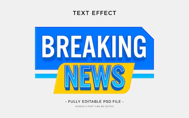 PSD breaking news tekst-effect