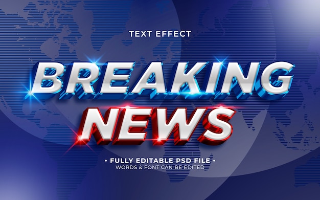 PSD breaking news text effect