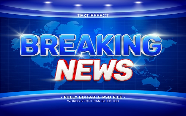 PSD breaking news text effect