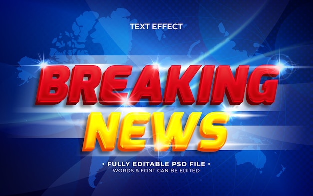 Breaking news text effect