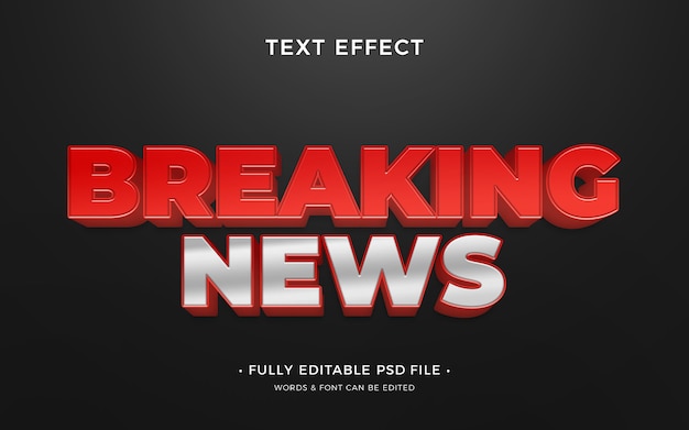 PSD breaking news text effect