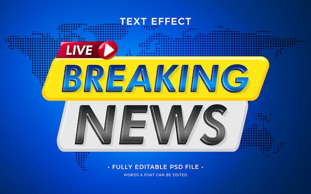 Breaking news text effect