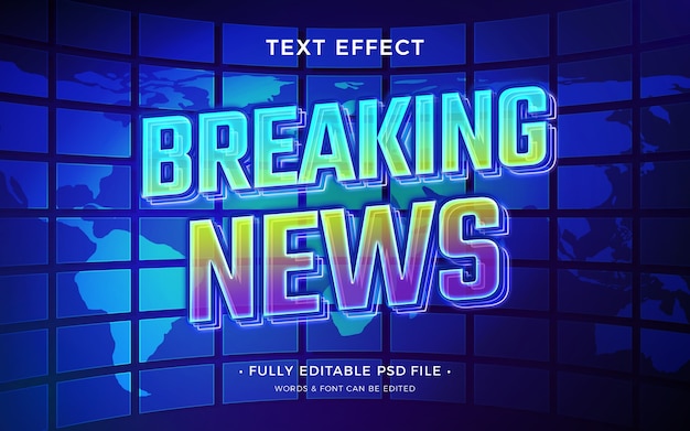 PSD breaking news text effect