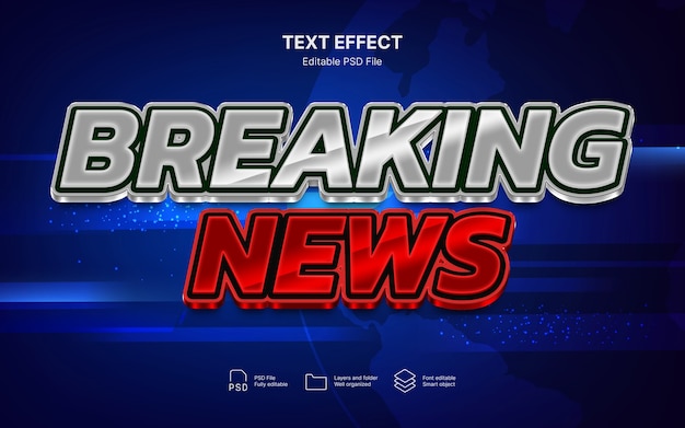 PSD breaking news text effect