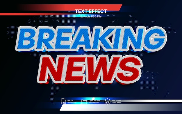 PSD breaking news text effect