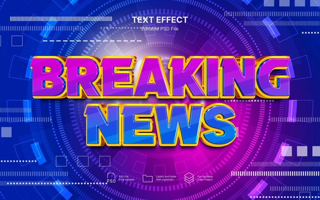 PSD breaking news text effect