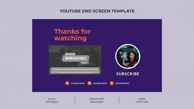 breaking news youtube end screen template