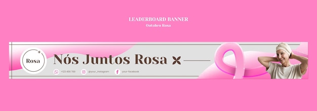 breast cancer awareness leaderboard banner template design