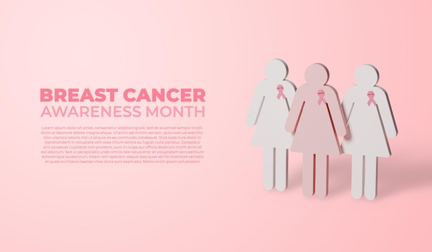 Breast cancer awareness month banner group of women