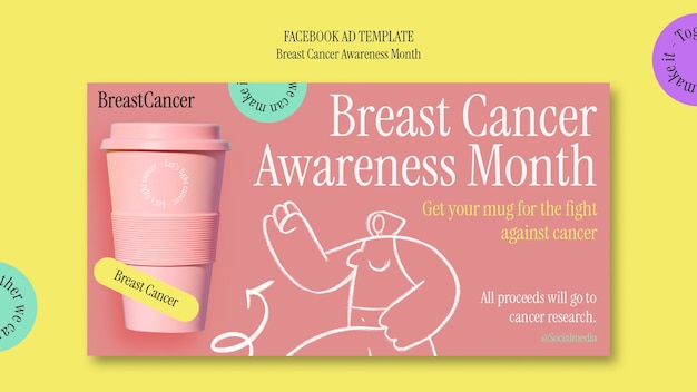 Breast cancer awareness month facebook template