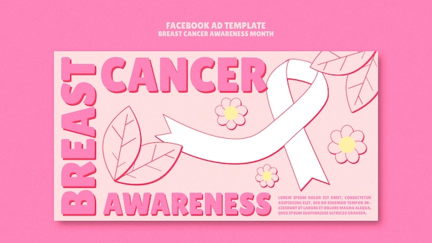 PSD modello facebook del mese di consapevolezza del cancro al seno