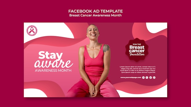 Modello facebook del mese di consapevolezza del cancro al seno