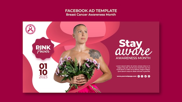 PSD breast cancer awareness month facebook template