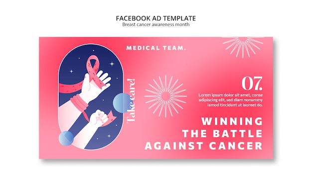 PSD breast cancer awareness month facebook template