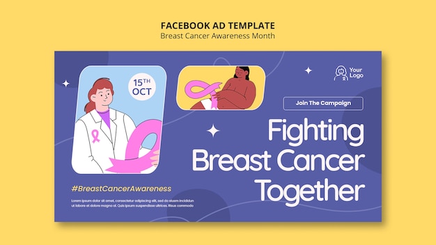 Breast cancer awareness month facebook  template