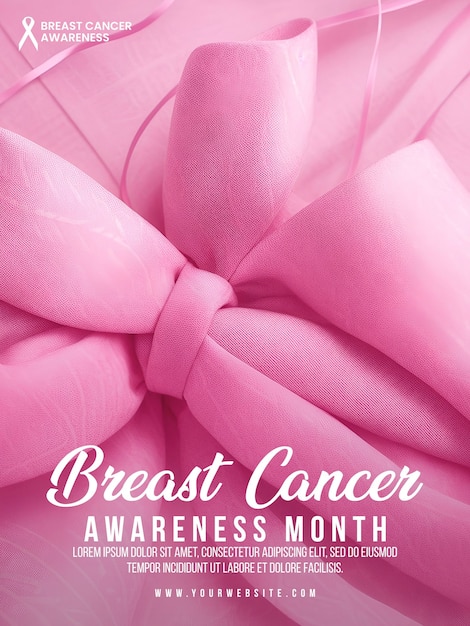 PSD breast cancer awareness month flyer template and breast cancer image