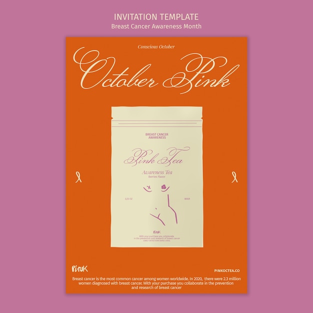 breast cancer awareness month invitation template