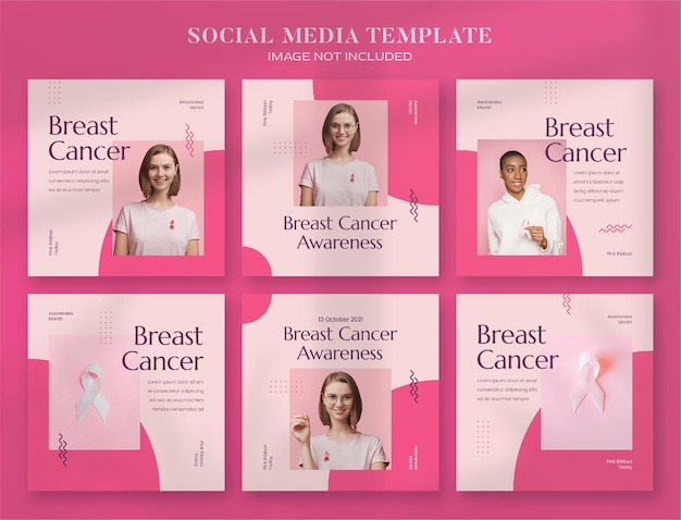 PSD breast cancer awareness month social media banner and instagram post template