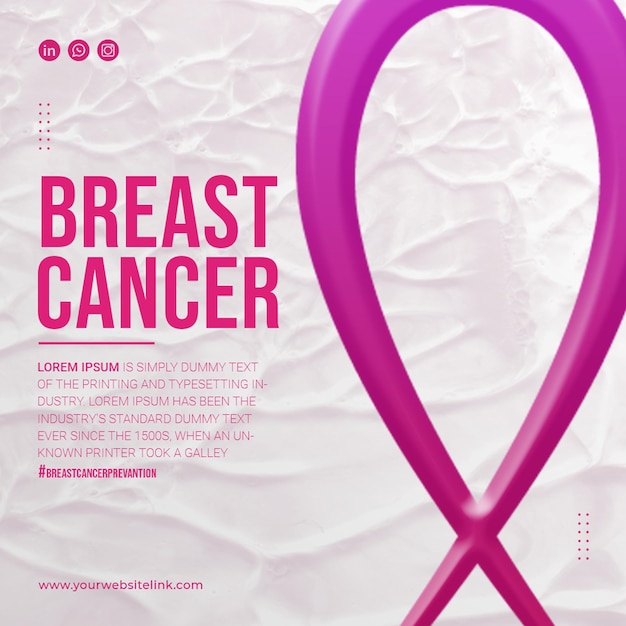 PSD mese di sensibilizzazione sul cancro al seno sui social media post design della storia del banner