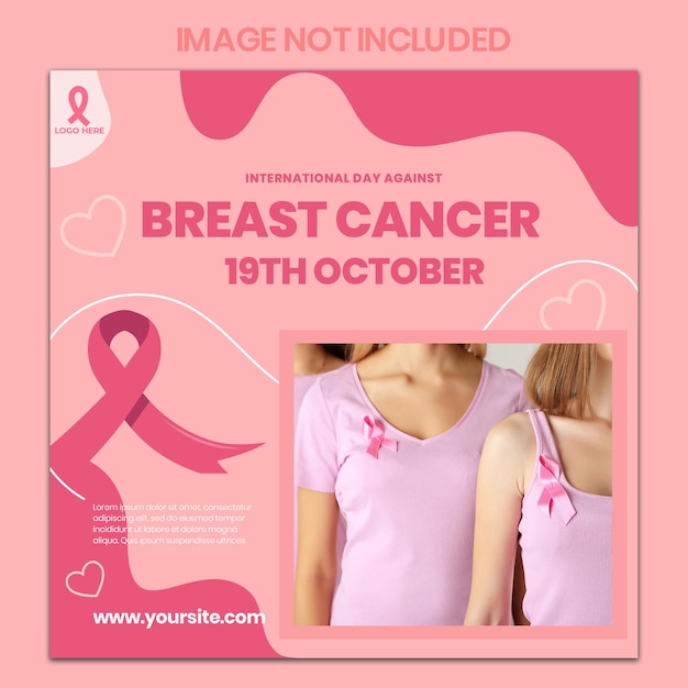 PSD breast cancer awareness month social media post template