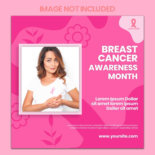 Breast cancer awareness month social media post template