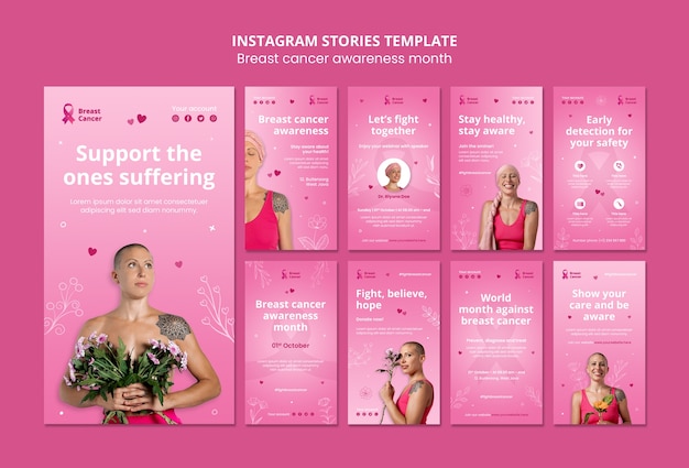 PSD breast cancer awareness month template design