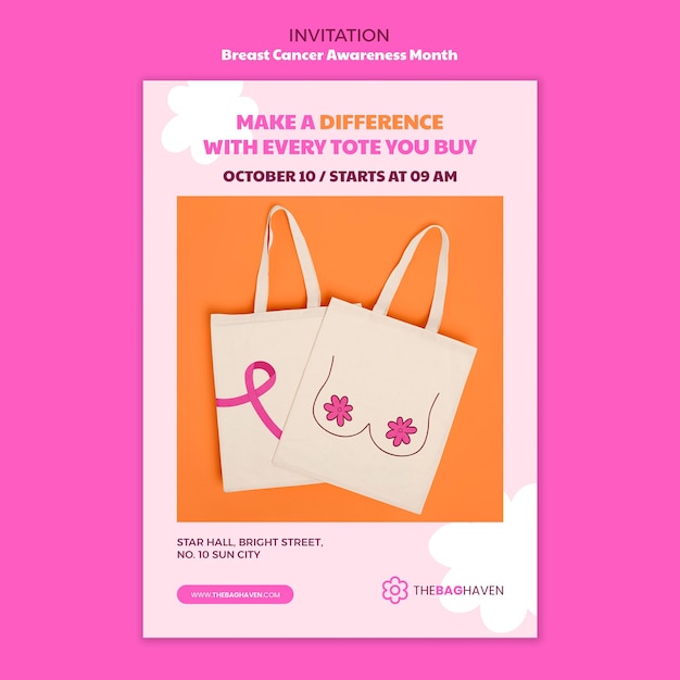 PSD breast cancer awareness month template design