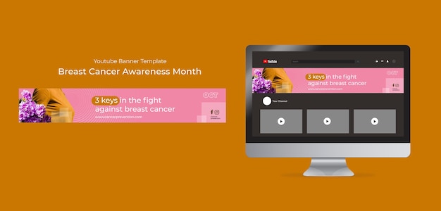 PSD breast cancer awareness month youtube banner template