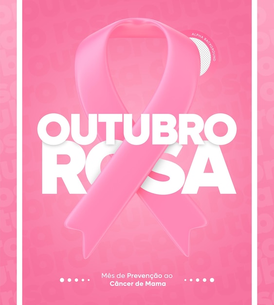 PSD consapevolezza del cancro al seno modello di post sui social media di ottobre rosa