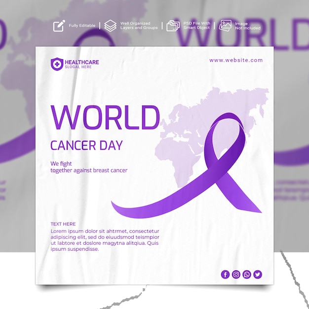 PSD breast cancer awareness premium post template