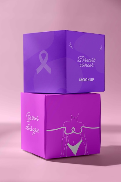 PSD mockup di merchandising per la giornata del cancro al seno