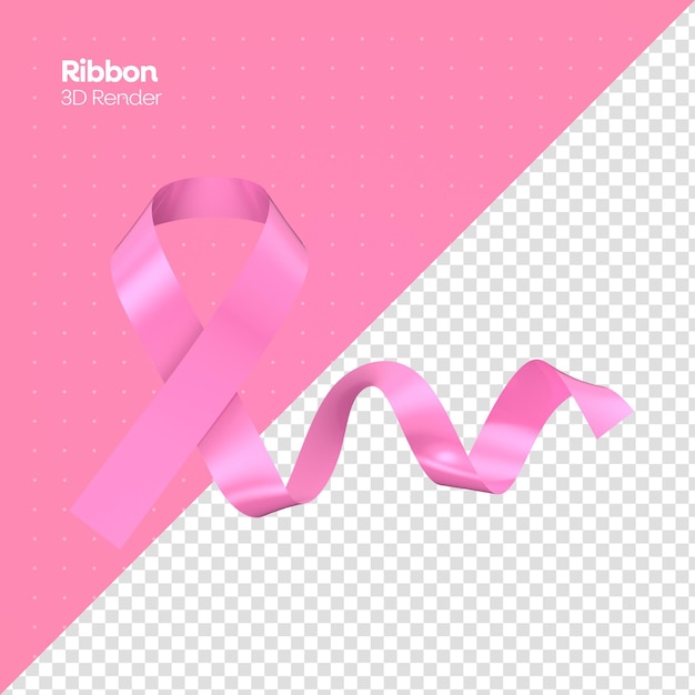 PSD Рак молочной железы розовая октябрьская лента 3d рендеринг