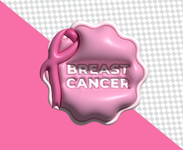 PSD breast cancer psd for social media transparent 3d psd file