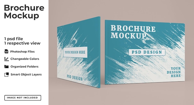 Brede mockup-sjabloon voor tijdschriften of brochures