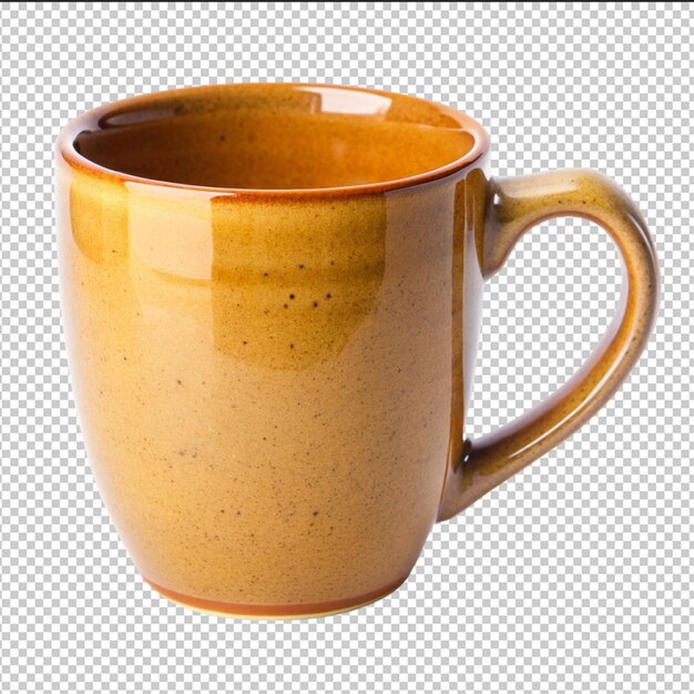 PSD a brewed elixir brown coffee mug on a blank canvas on a white or clear surface png transparent background