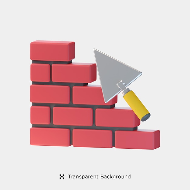 Brick 3d icon illustration