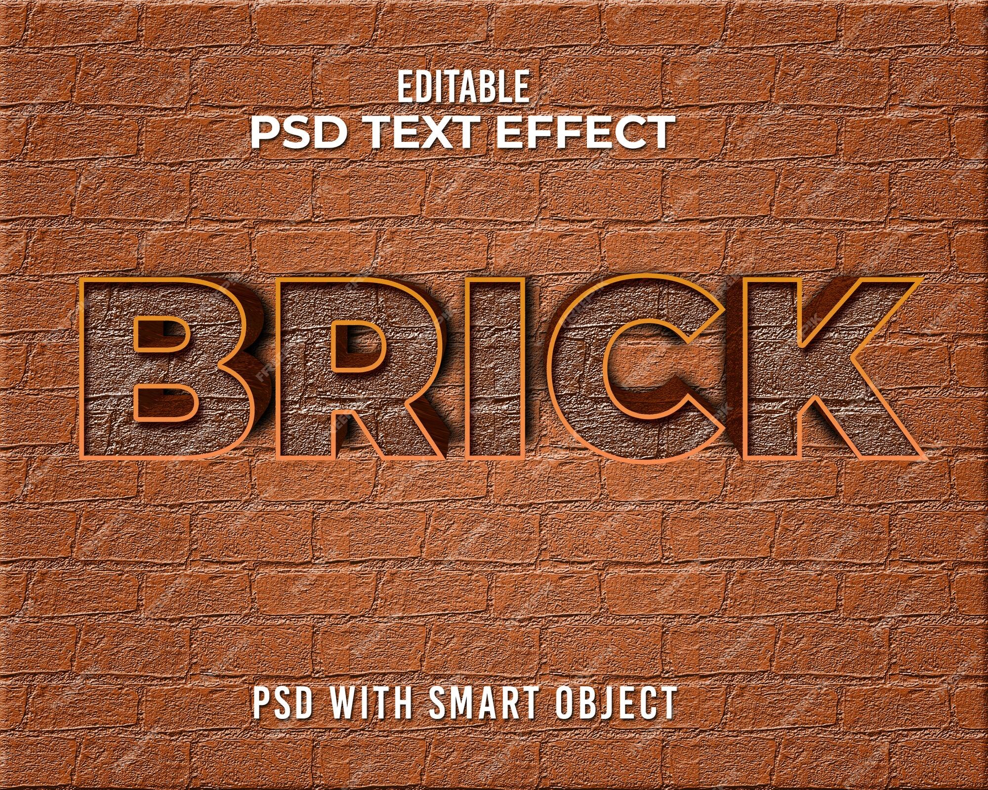 Premium PSD | Brick 3d text effect