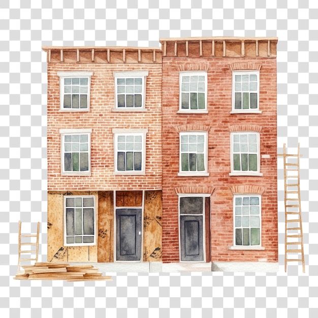 Brick architecture illustration construction