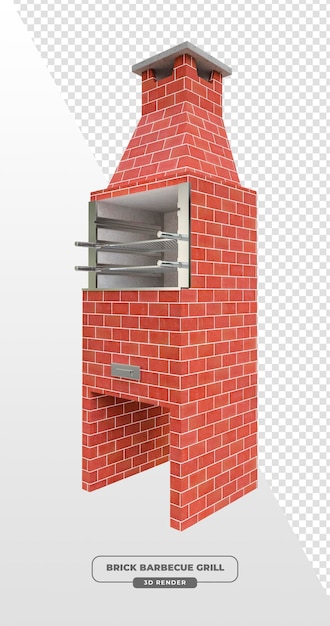 Brick Barbecue Grill In 3d render
