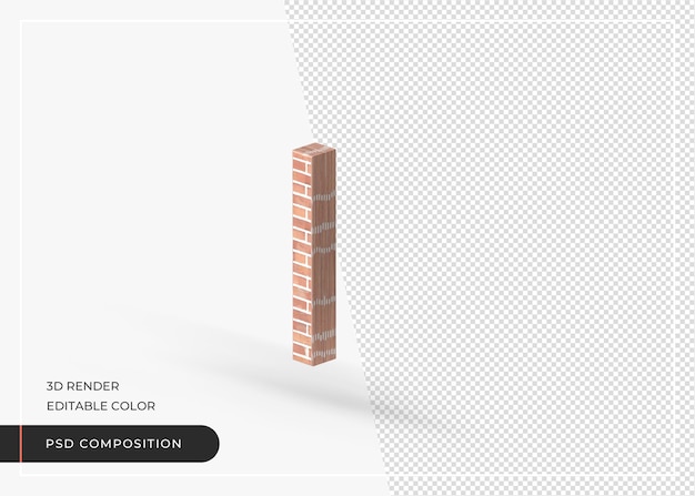 brick effect alphabet isolated 3d rendering