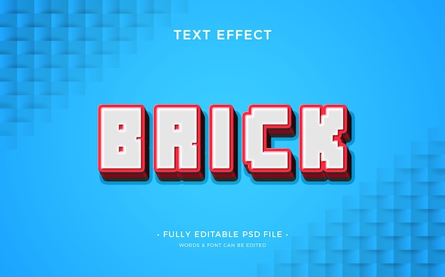 Brick text effect design