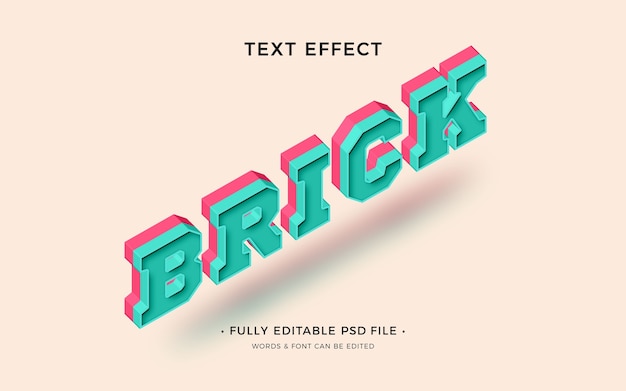 PSD brick text effect