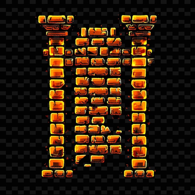 PSD brick trellises pixel art z teksturowanym wzorem cegły przy użyciu kreatywnej tekstury y2k neon item designs